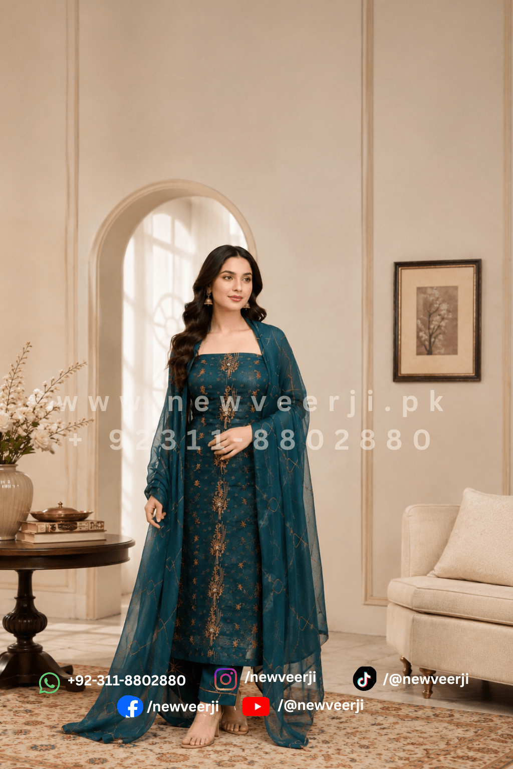 3 Piece Chiffon Suit - New Veer Ji