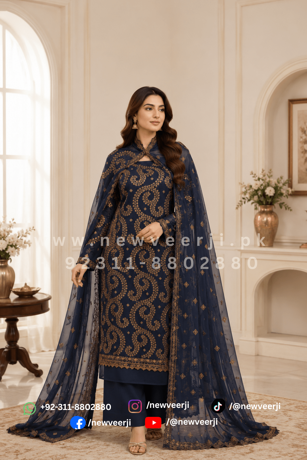 3 Piece Chiffon Suit - New Veer Ji