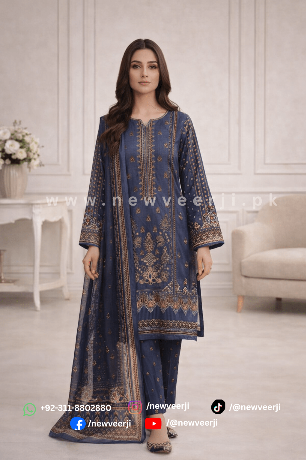 3 Piece Lawn Suit - New Veer Ji