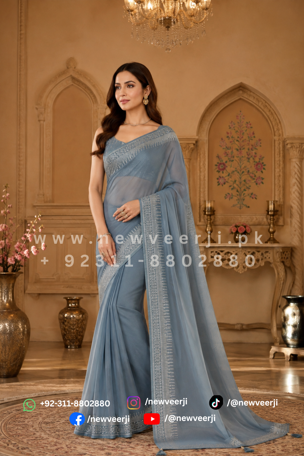 Indian Satin Saree