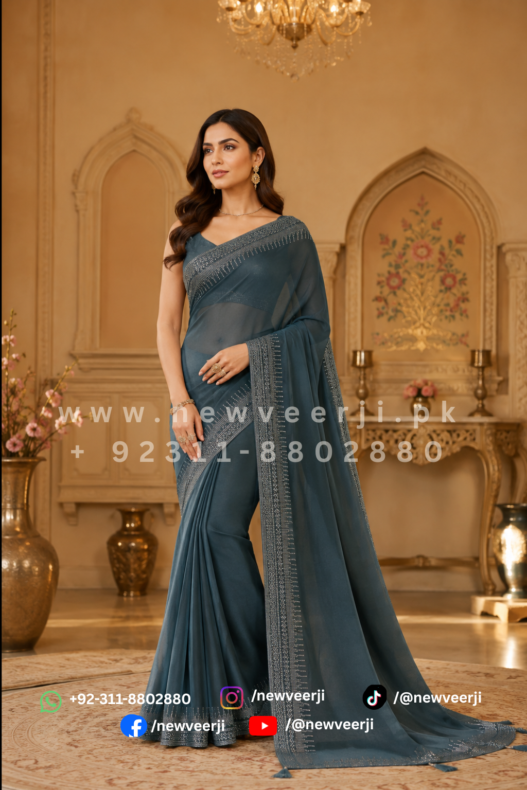 Indian Satin Saree