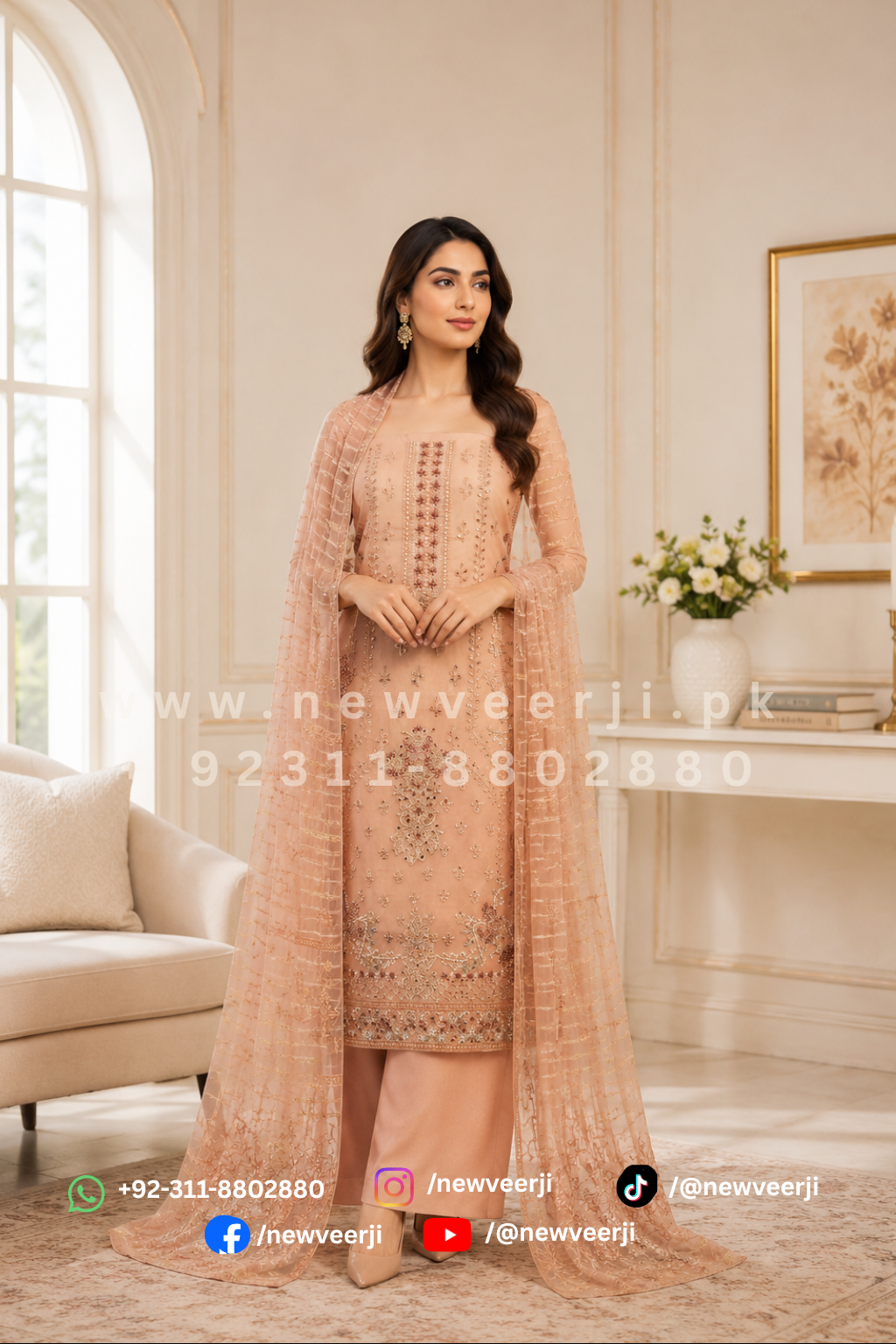 3 Piece Organza Suit
