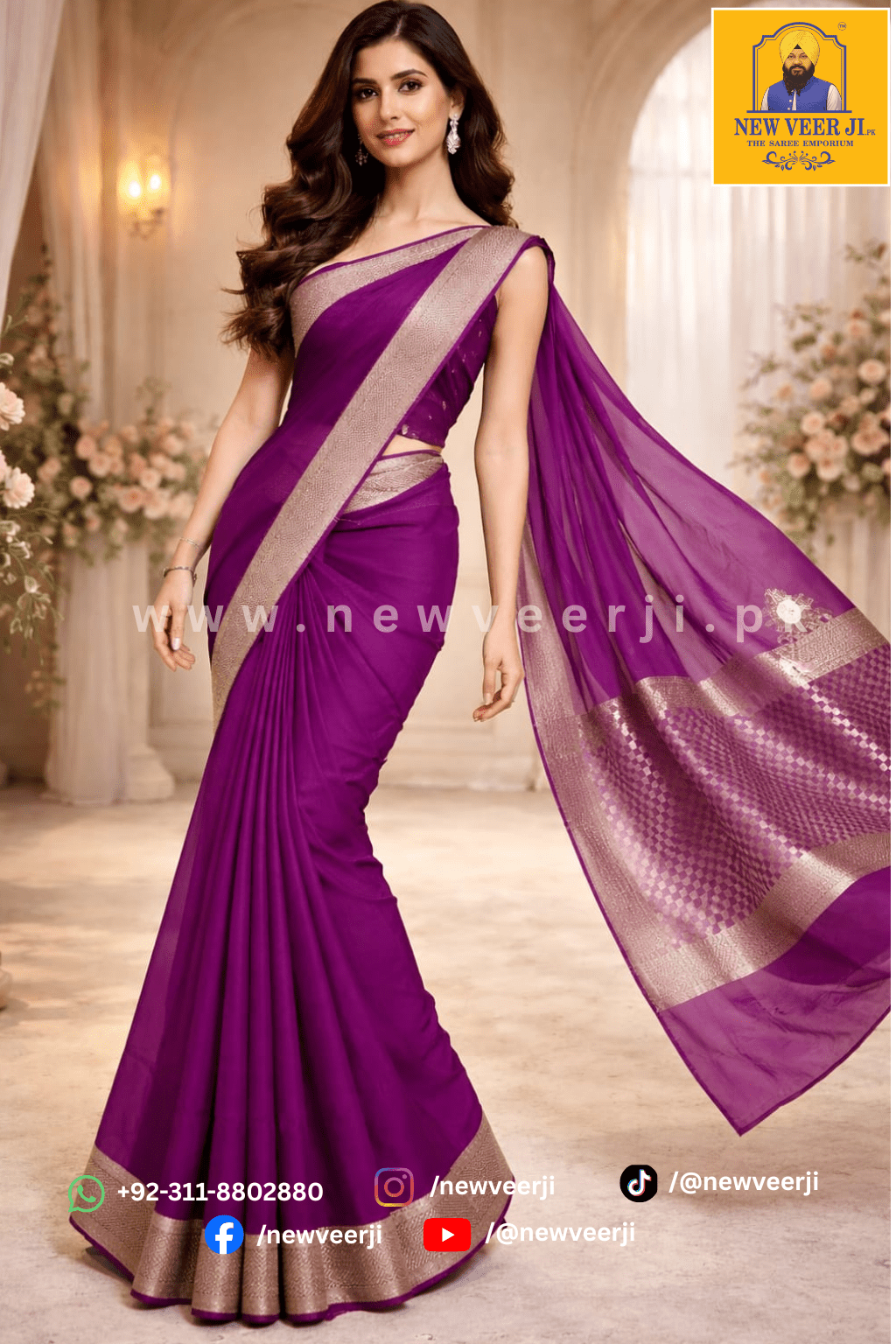 Banarasi Blossom Saree - New Veer Ji