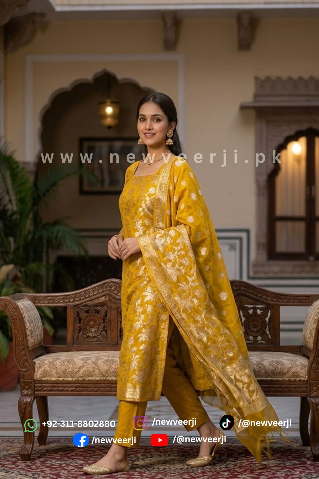 Banarasi Organza 2 Piece Suit - New Veer Ji