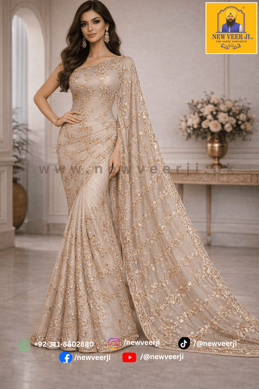 Bridal Saree Sand Silk - New Veer Ji