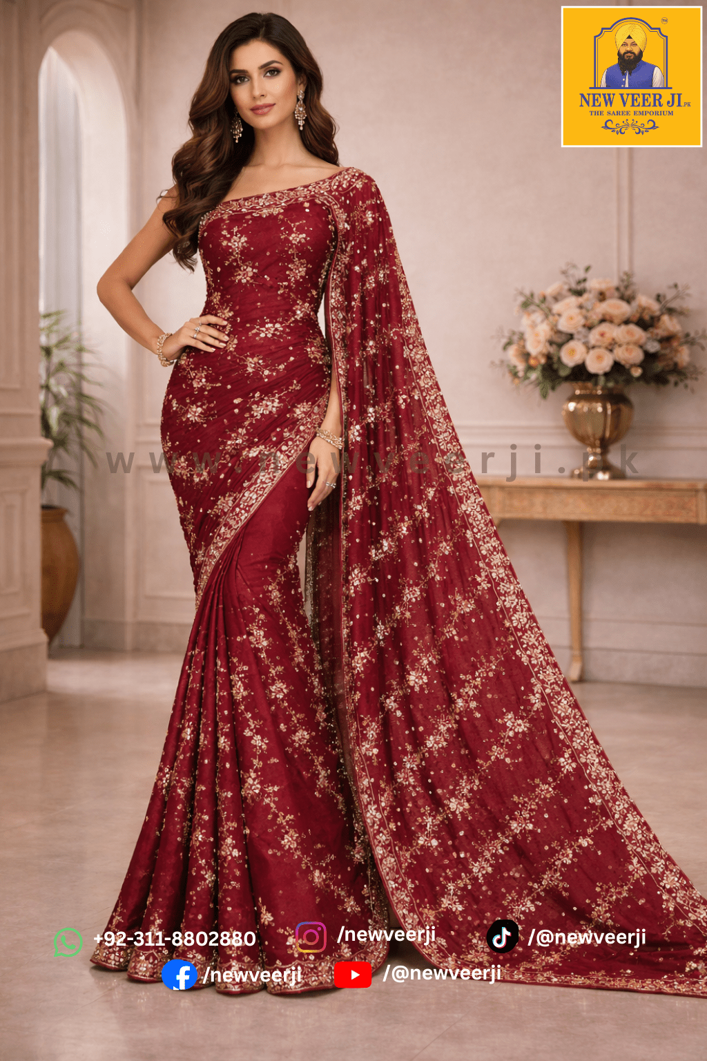 Bridal Saree Sand Silk - New Veer Ji