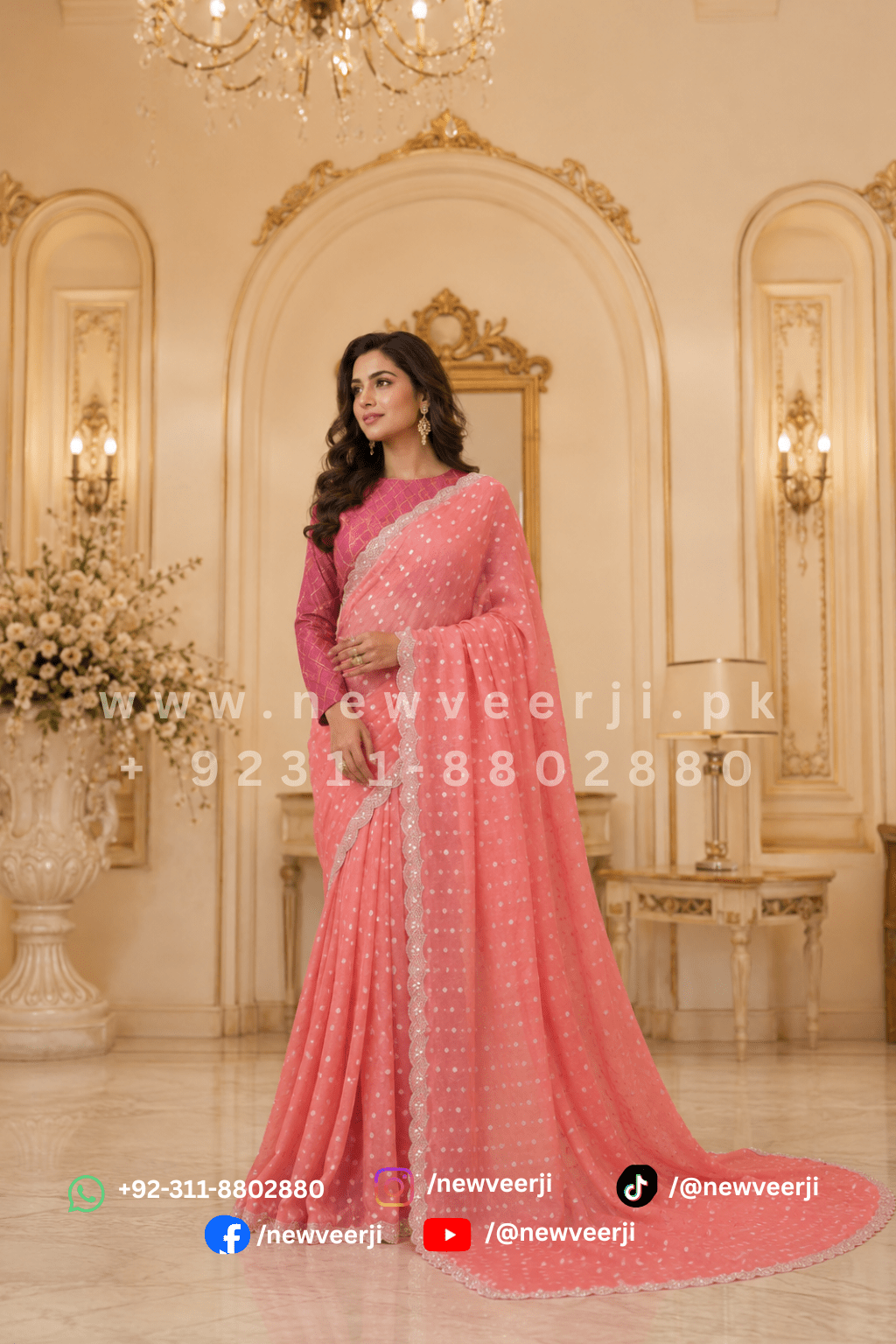 Chiffon Girlish Saree - New Veer Ji