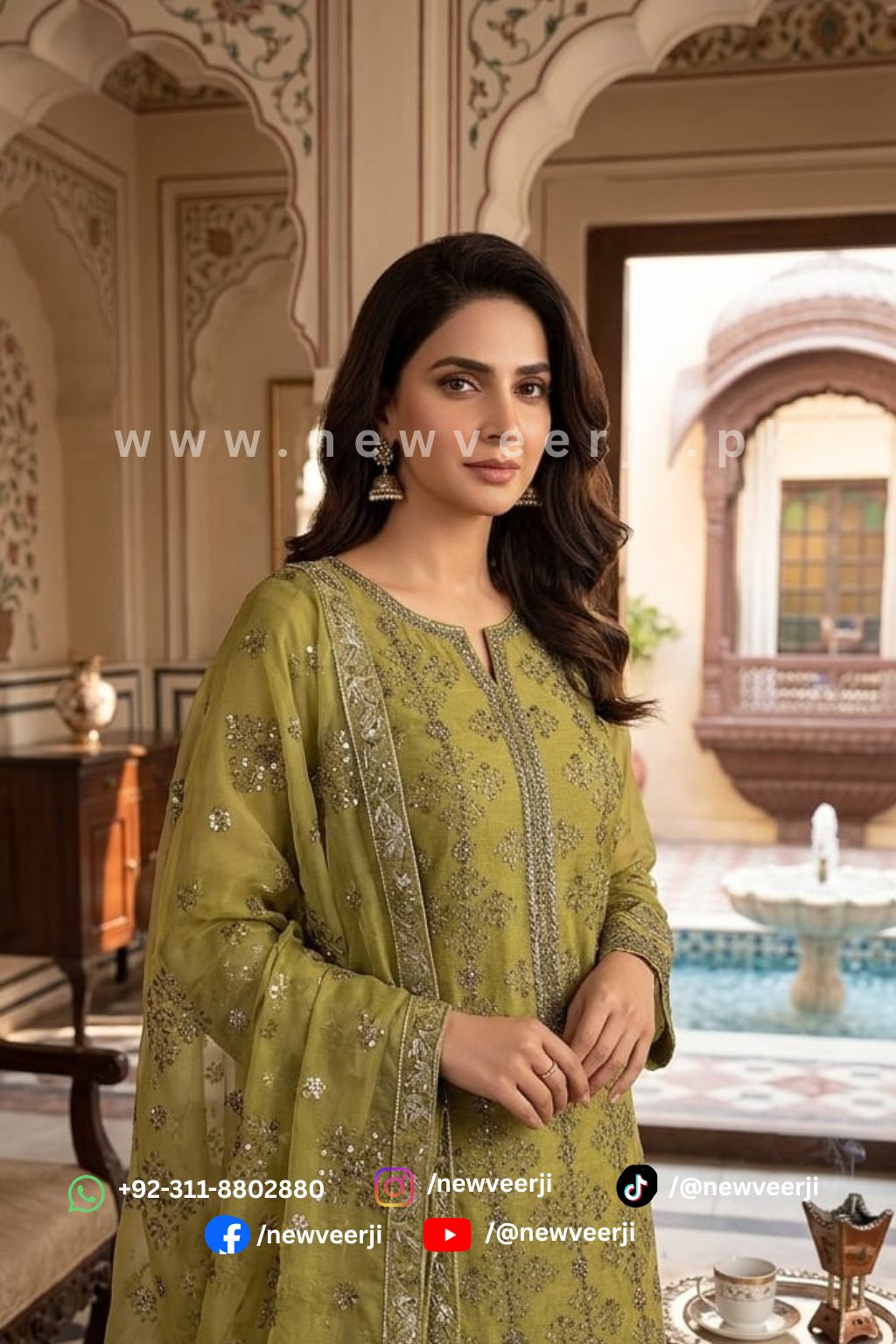 chiffon Pure Suit 3p - New Veer Ji