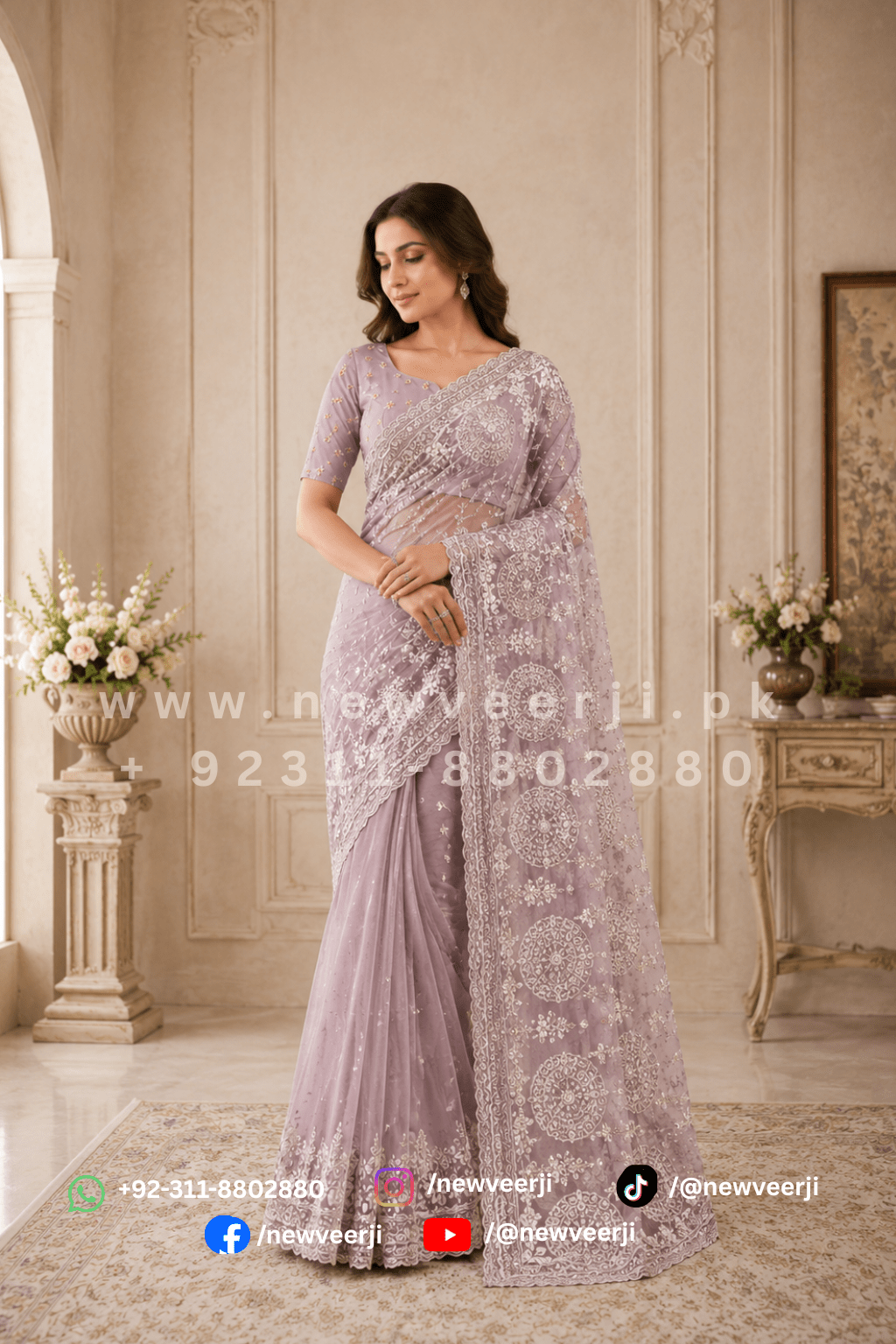 Designer Soft Net Saree - New Veer Ji