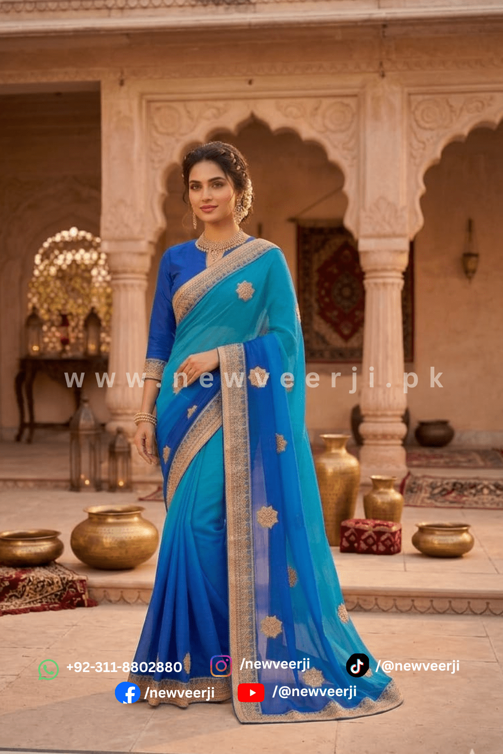 Indian Bamber Chiffon Saree - New Veer Ji