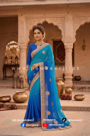 Indian Bamber Chiffon Saree - New Veer Ji