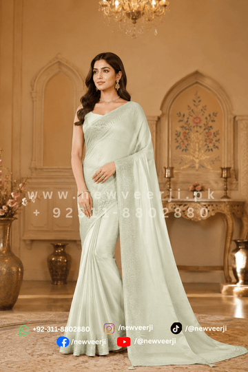 Indian Satin Saree - New Veer Ji