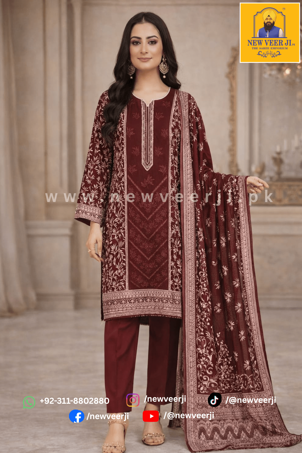 Lawn Suit 3P - New Veer Ji
