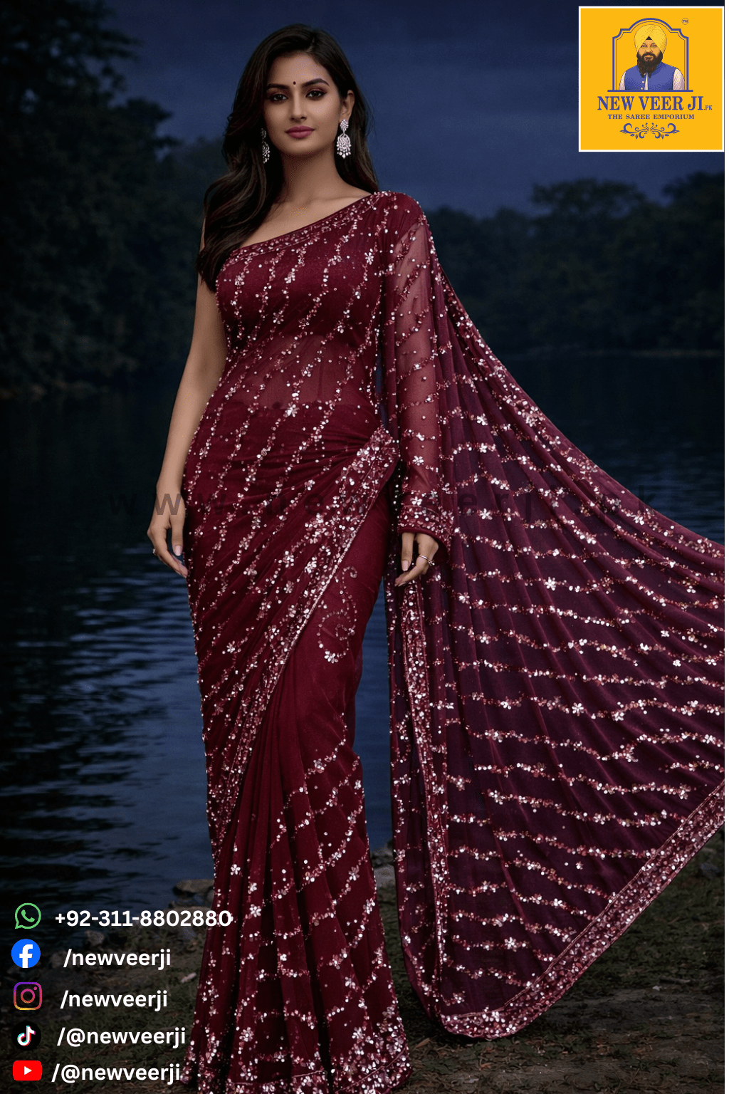 Pearl Saree Silver - New Veer Ji