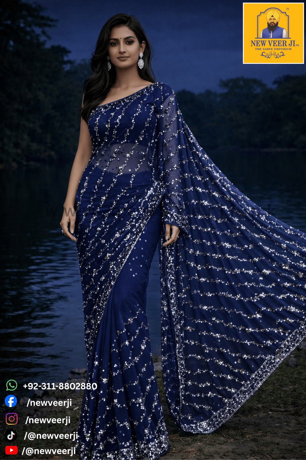 Pearl Saree Silver - New Veer Ji