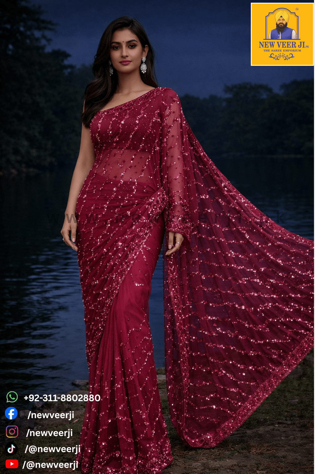 Pearl Saree Silver - New Veer Ji