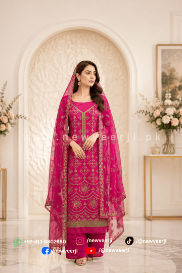 Pure chiffon Suit 3p - New Veer Ji