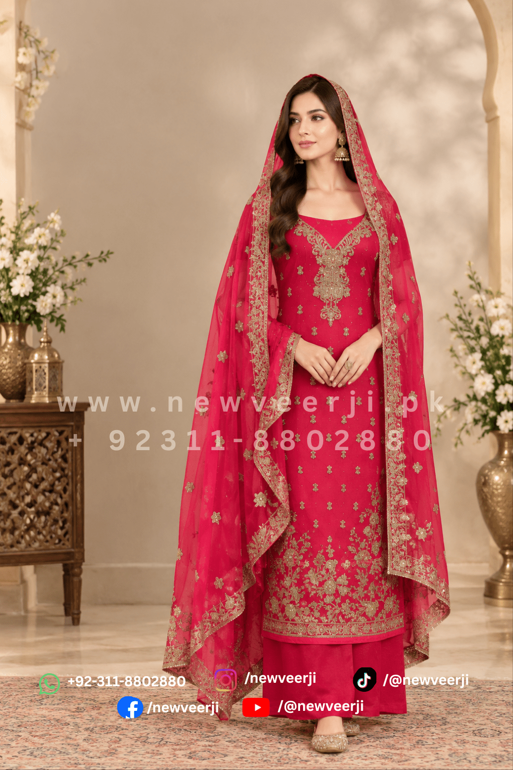 Pure chiffon Suit 3p - New Veer Ji