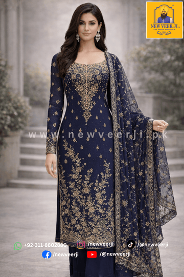 Pure chiffon Suit 3p - New Veer Ji