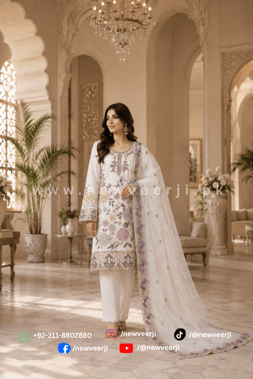 Pure Soft Lawn Suit 3p - New Veer Ji