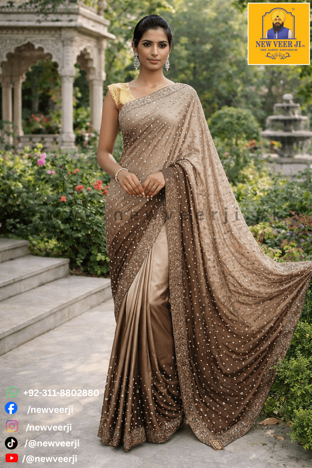Saree Silk Dubble Shade Pearl - New Veer Ji