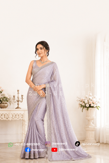 Shimmery Micro Silk Saree - New Veer Ji